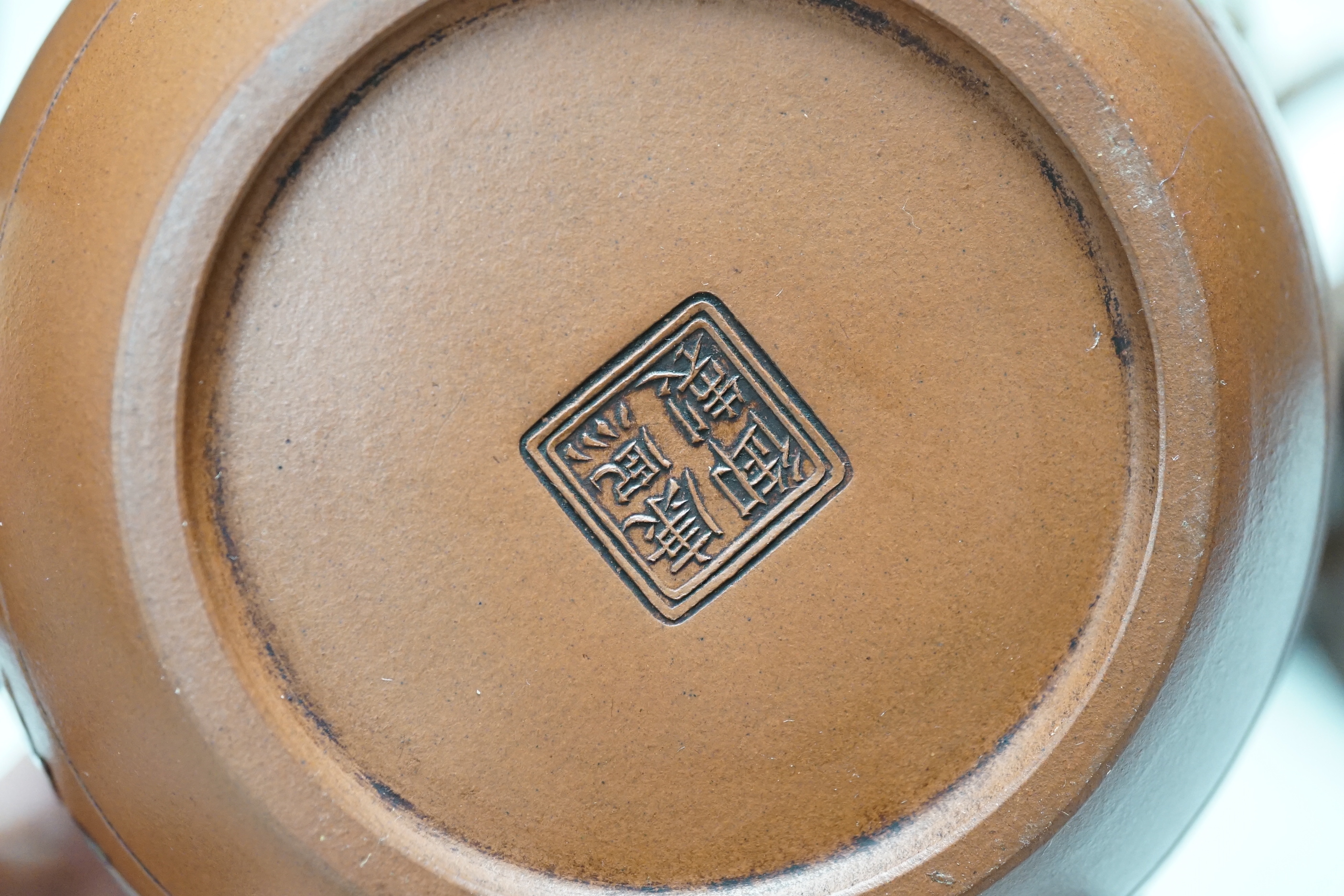 Four Chinese Yixing large terracotta teapots